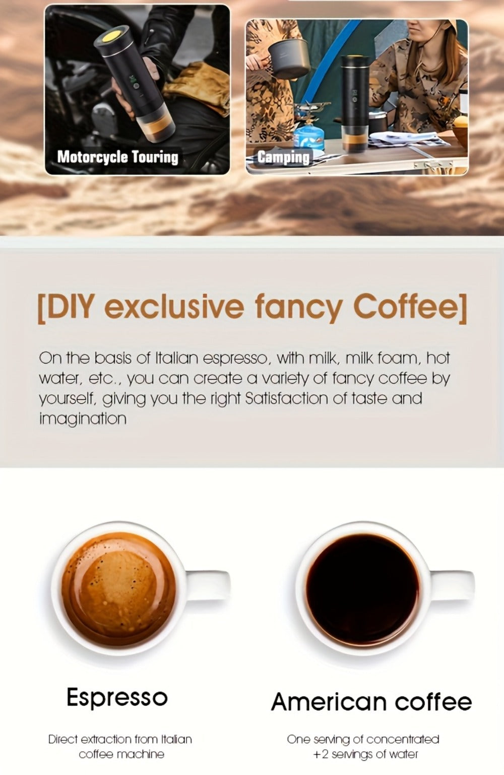 Portable Espresso Machine Type-C Charging Self-Heating – Single Serve Coffee Maker with Temperature & Battery Display, Hot & Cold Brew, Ground Coffee & Capsule Compatible, for Travel RV Hiking Office