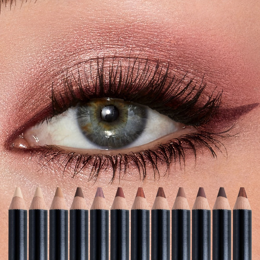 Eyeshadow Pencil Set 12pcs for Women — Matte & Shimmer Thick Stick Foam Eye Shadow Sticks, Blendable Multi-Color Eyeliner Eyeshadow Pencils for Easy All-in-One Eye Makeup Looks
