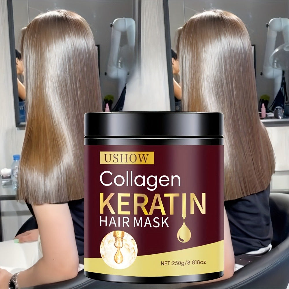 Keratin & Collagen Deep Repair Hair Mask 250g — Intensive Split End Protection & Nourishment for Dry Damaged Hair | Softens, Strengthens & Restores | Salon-Quality Treatment for Women