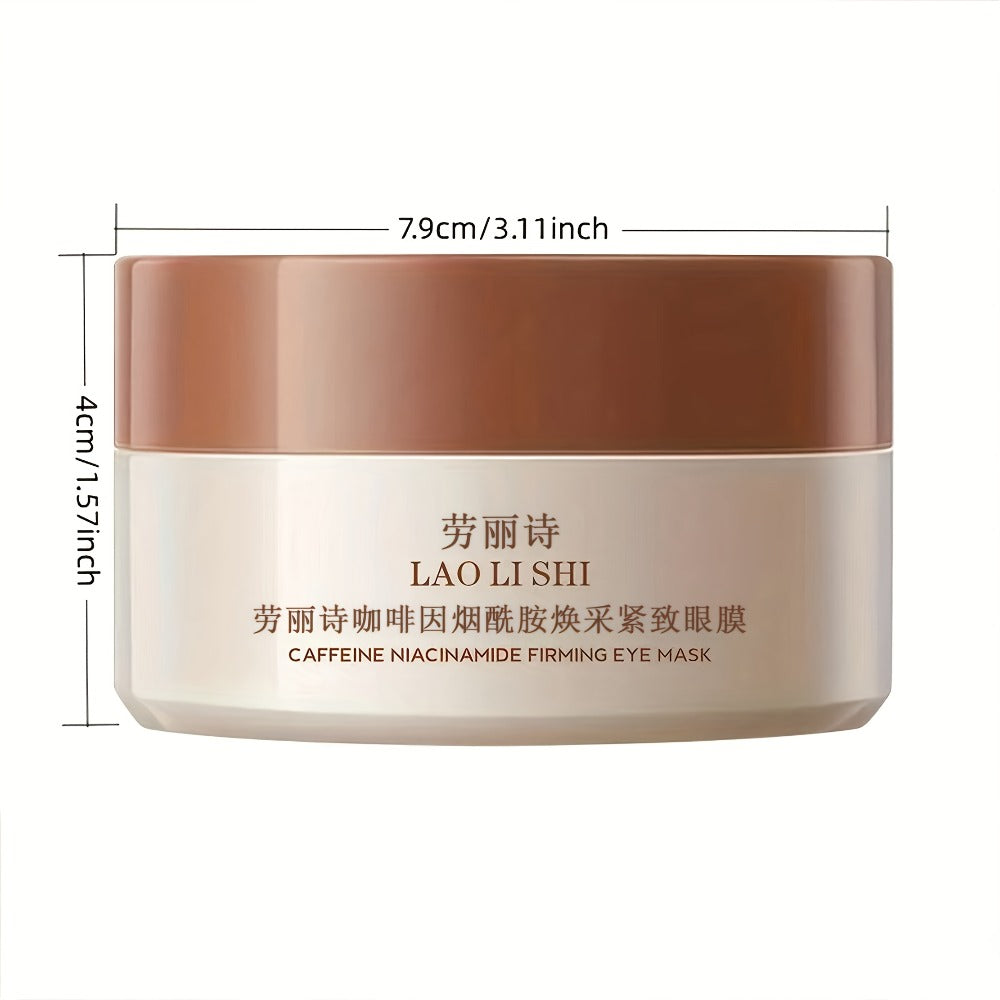 Niacinamide Firming Eye Mask Patches 60pcs with Caffeine & Hyaluronic Acid Lift Tighten Brighten Dark Circles Puffiness Fine Lines Moisturizing Under Eye Patches All Skin Types Gift Women Men