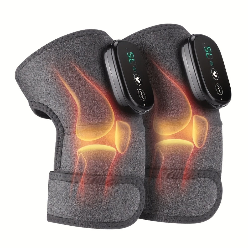Knee Massager with Heat and Vibration – 3-in-1 Wireless Joint Massager for Knees, Shoulders & Elbows | Heating Pad & Vibrating Therapy for Pain Relief and Recovery