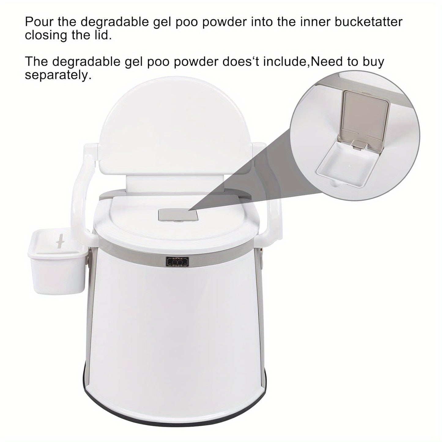 Portable Toilet, Lightweight RV Porta Potty, Bedside Commode with Detachable Inner Bucket & Removable Storage Box for Boat Van Hiking Fishing Bathroom Hospital Camping