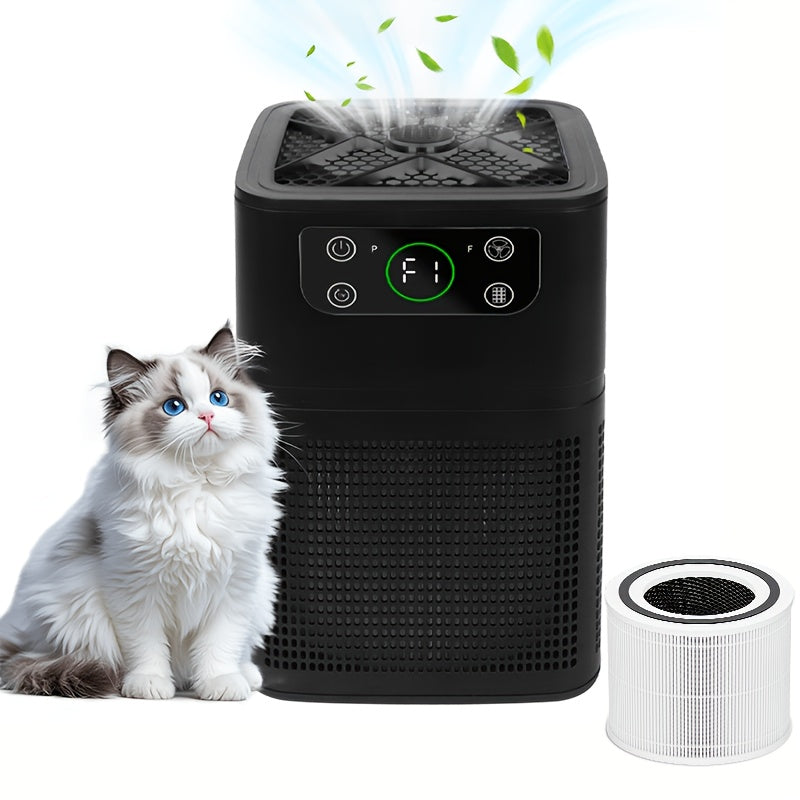 Small Air Purifier for Pets, Dust & Odor – Aromatherapy Function, Ultra-Quiet Sleep Mode, Compact Air Cleaner for Bedroom, Office & Living Room, Pet Air Purifier with Low dB for Home Use, White & Black