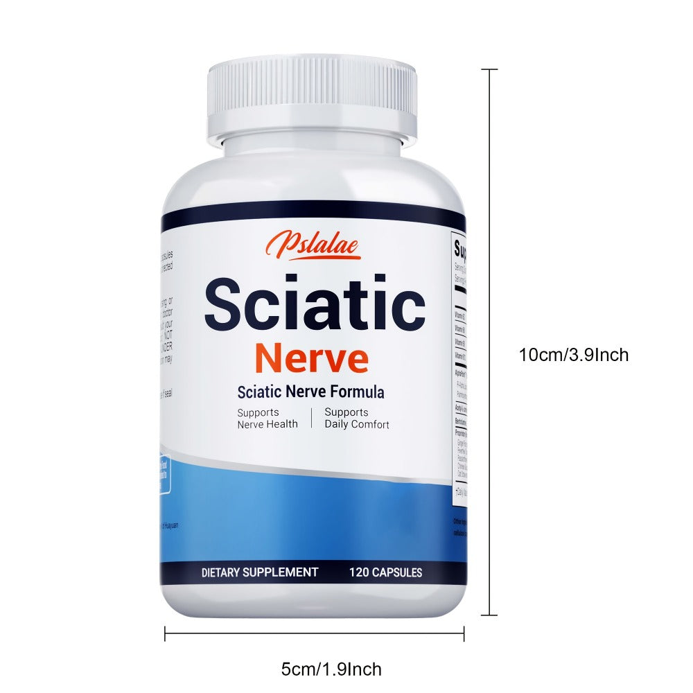 Nerve Pain Relief Supplement 120 Capsules – Sciatic Nerve & Neuropathy Support with Vitamin B Complex, Benfotiamine & Acetyl-L-Carnitine – Bone & Neurological Health Formula – Gluten-Free for Men and Women