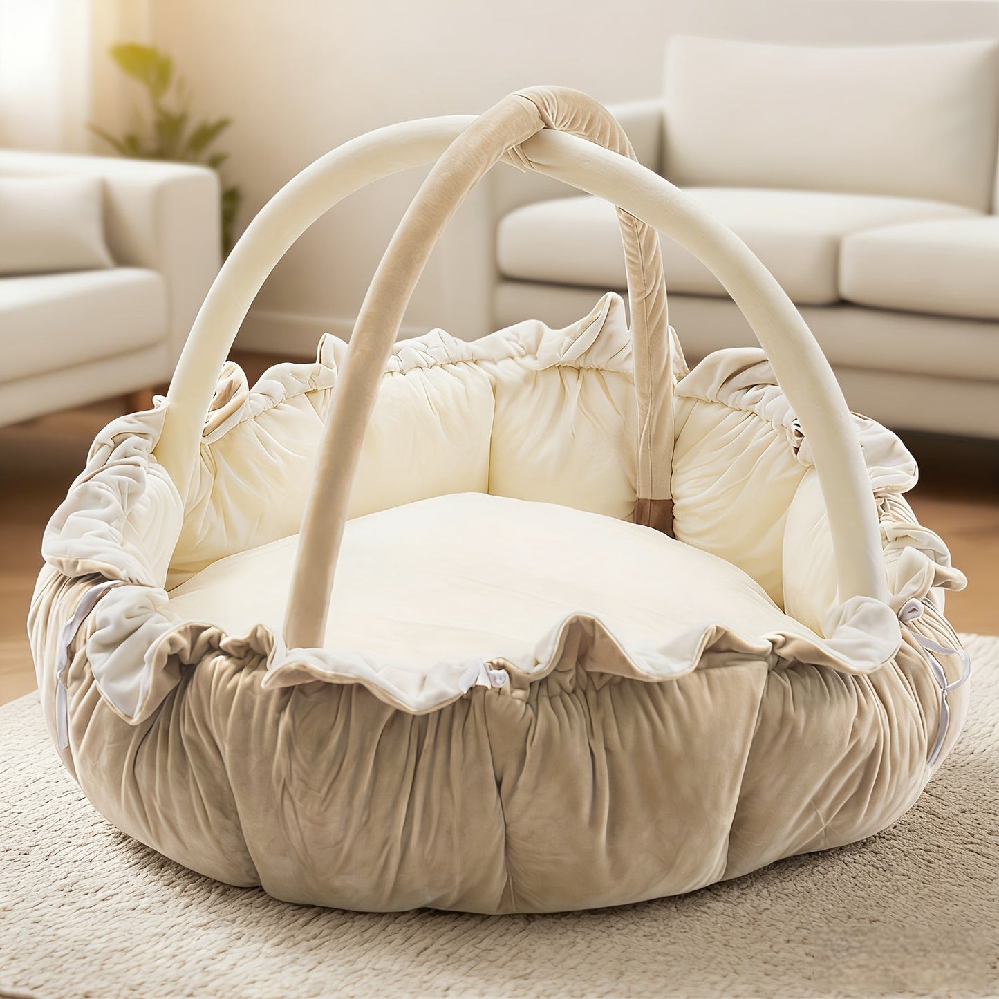 5 in 1 Thick Plush Baby Gym Baby Mats for Floor Tummy Time Mat Cat Bed Dog Bed - product view 5
