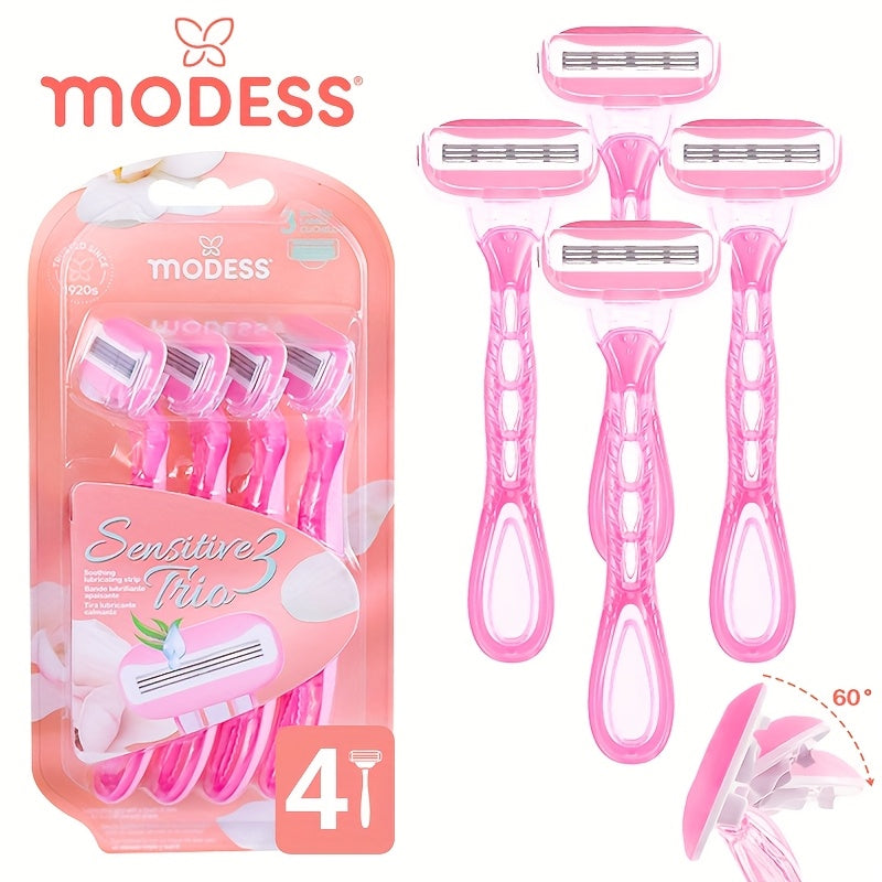Sensitive Skin Disposable Razors for Women Pastel Teal Blush Pink 4-Pack & 8-Pack Smooth Close Shave Legs Underarms Protective Blade Cap Gentle Hair Removal Razor Daily Use Travel