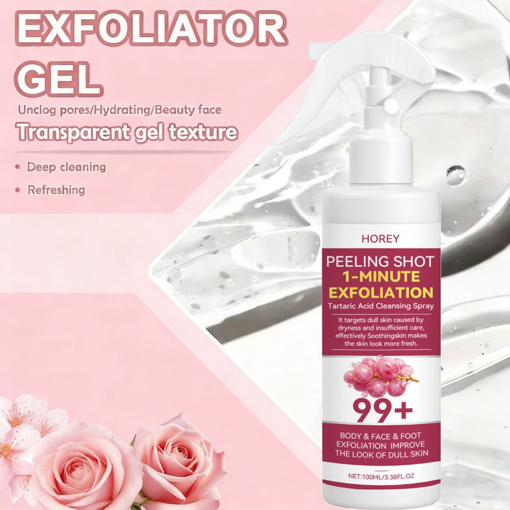 Grape & Malic Acid Exfoliating Gel for Face & Body – AHA Deep Cleansing Scrub, Removes Dead Skin Cells, Gentle Physical Exfoliation for Smooth Radiant Skin, Portable 100ml