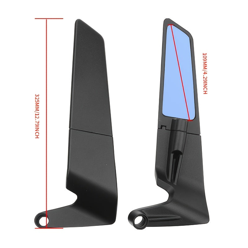 Adjustable Aluminum Alloy Rearview Mirrors for Street Bikes - M8/M10, Fits Kawasaki Z400/Z250/Z1000/Z900, CB400F/CB650R, KTM MT07/MT09/MT10 - Blue Pair