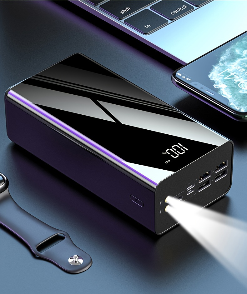 Portable Charger 50000mAh Large Capacity Power Bank LED Light Power Display Multi-Port USB-C Micro USB Fast Charge for Phones Electronics Outdoor Travel