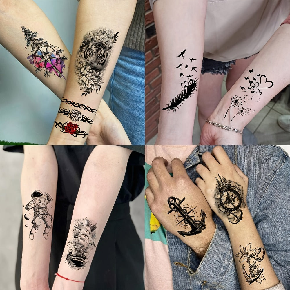 Christian Temporary Tattoos 68 Sheets Bulk Set | God Jesus Faith Prayer Peace Tribal Lion Eye Quote Designs | Waterproof Fake Tattoo Stickers for Men Women Adults | Half Arm Sleeve Body Art Pack