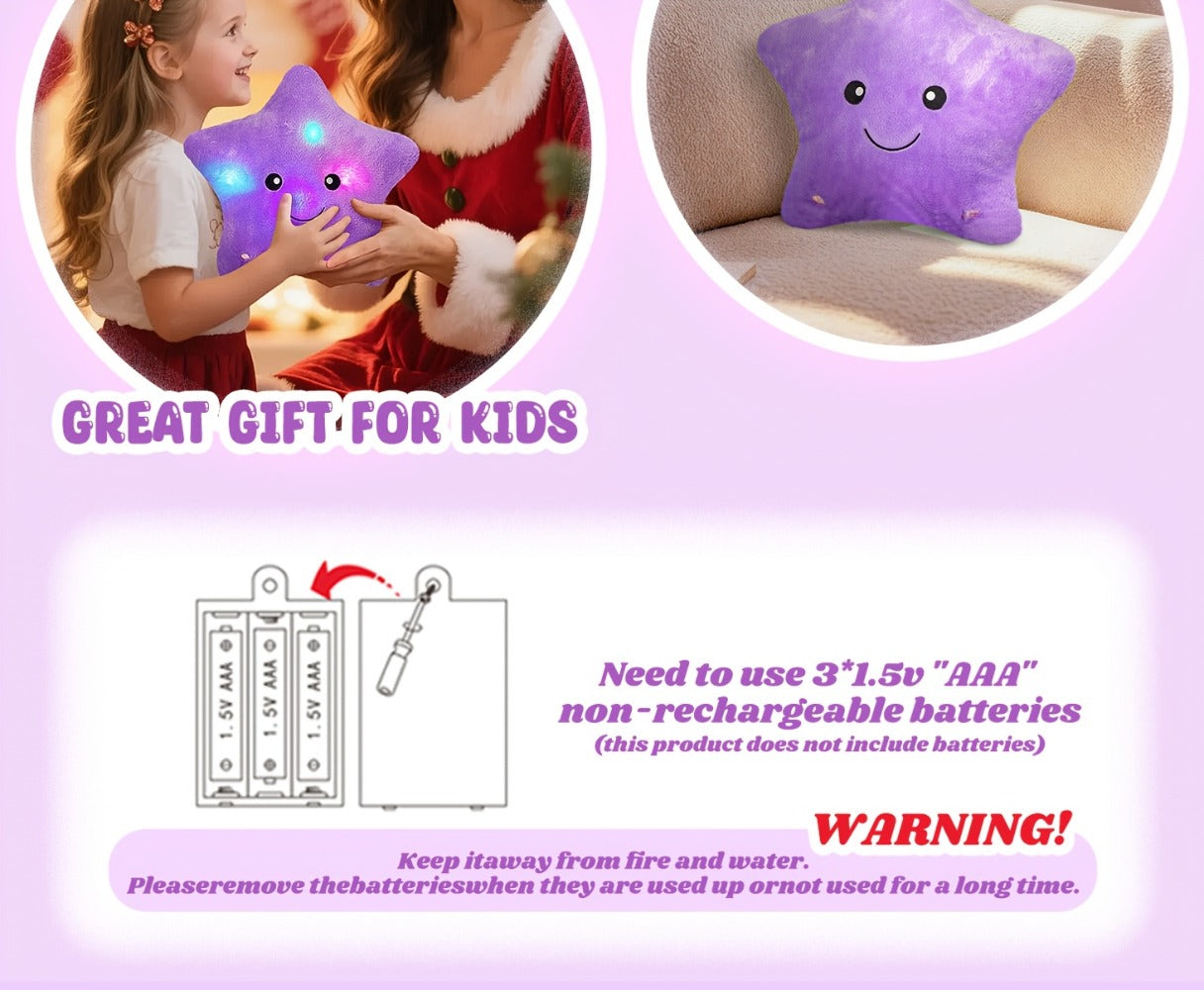 Light Up Musical Star Plush Toy with LED Glow & Soothing Music – Soft Stuffed Star Night Light for Kids Toddlers Nursery, Birthday Baby Shower Valentine Gift for Children Couples