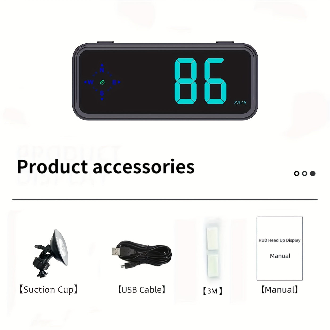Latest GPS HUD Digital Speedometer, Plug And Play for All Cars, Big Font, KM/H MPH Switch, Multiple Color Displays, Without Battery