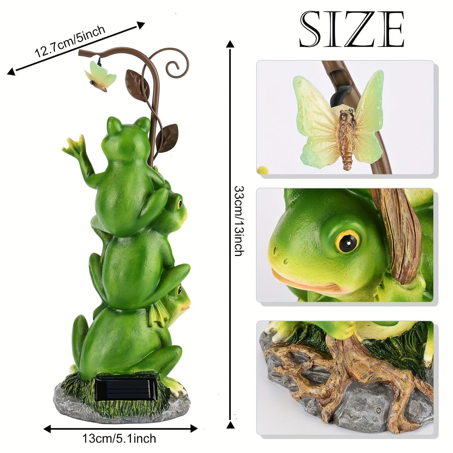 Solar Garden Frog Reading Statue Light, Resin Outdoor Lawn Decor, Yard & Patio Ornament, Auto On/Off LED, Whimsical Garden Gift