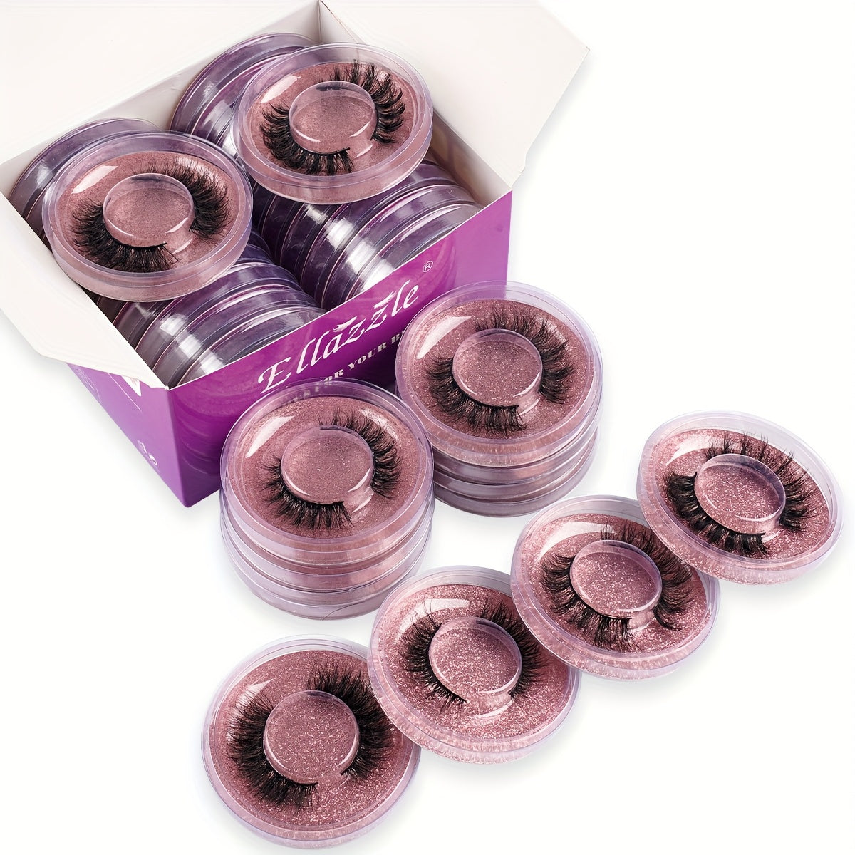 5D Faux Mink False Eyelashes 20 Pairs Multipack – Wispy Strip Lashes in 4 Mixed Styles Cat Eye Extra Thick Fluffy & Natural D Curl, Reusable Dramatic Lashes for Makeup, Parties & Beauty Gifting