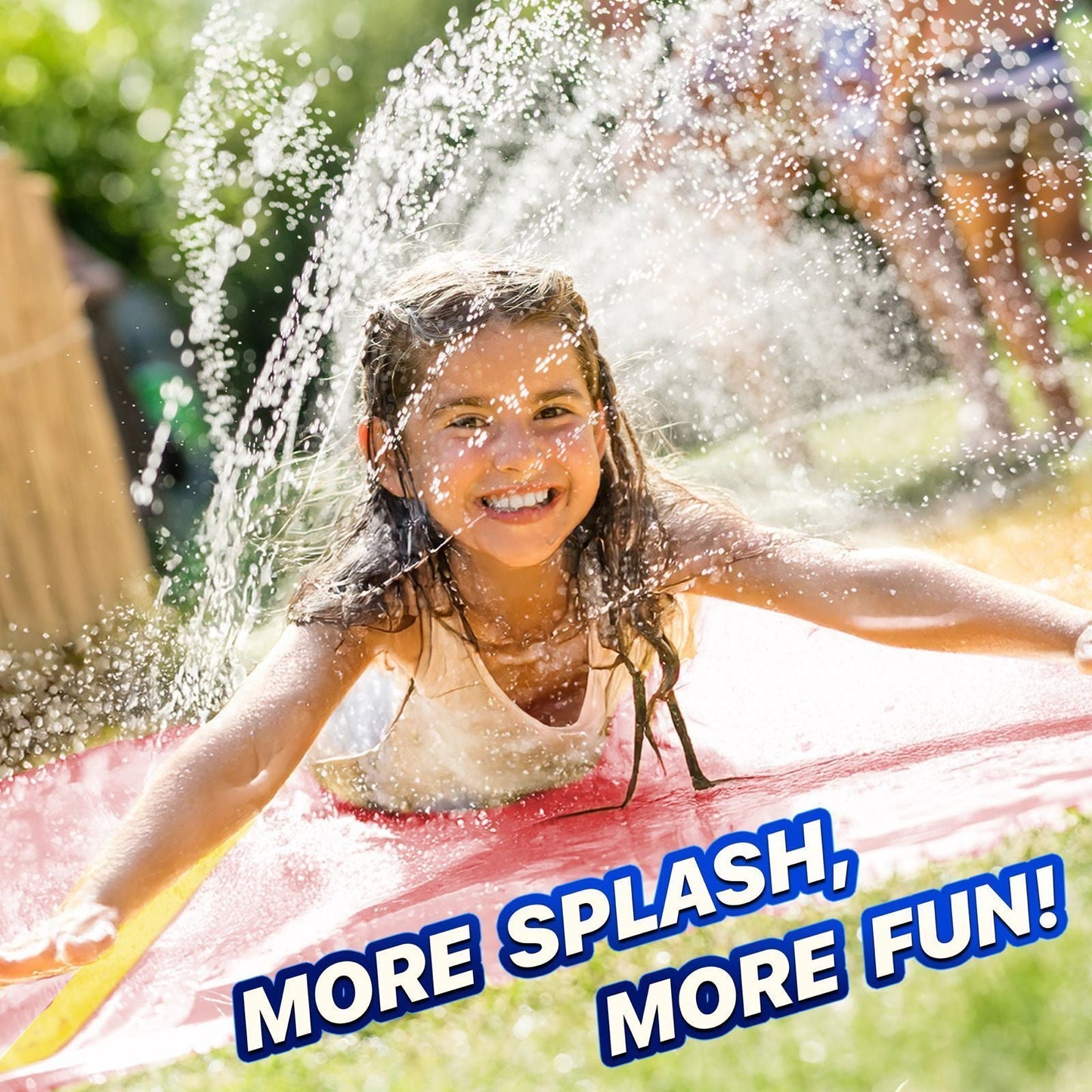 Kids Water Slide 18x5FT Backyard Slip and Slide – Dual Lane Zigzag Sprinkler, Heavy Duty PVC, Outdoor Summer Splash Toy for Boys & Girls Ages 3+ with 6 Stakes & Repair Kit Included