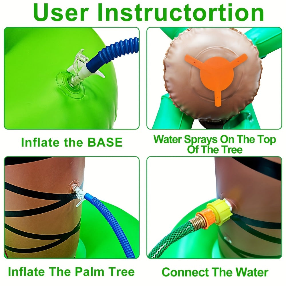 Inflatable Palm Tree Sprinkler 61 Inch for Kids – Backyard Lawn Water Spray Toy, Outdoor Splash Sprinkler for Pool Party Hawaiian Luau Beach Summer Fun Boys Girls Ages 3+