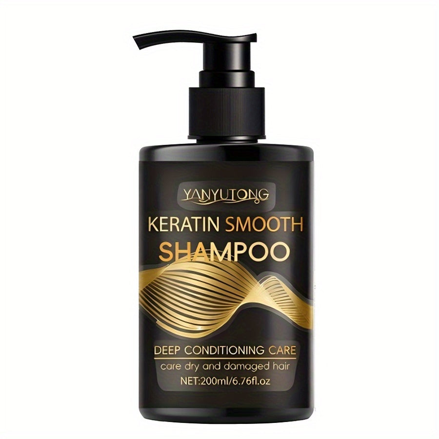 Keratin Shampoo and Conditioner Set Repairs Breakage Split Ends Moisturizes Scalp for Color-Treated Heat Damaged Dry Frizzy Hair All Hair Types Women Men 200ml Each