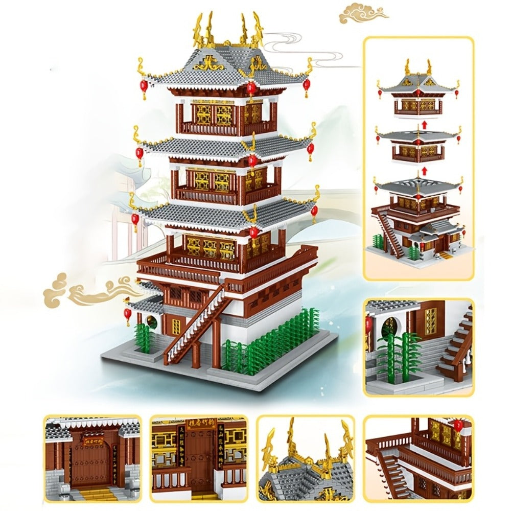 Ancient Chinese Palace Building Blocks Set 6134 Pcs – Heavenly Fairy Mirror Architecture Mini Brick Expert Level Display Model Adults Home Decor Christmas New Year Birthday Gift