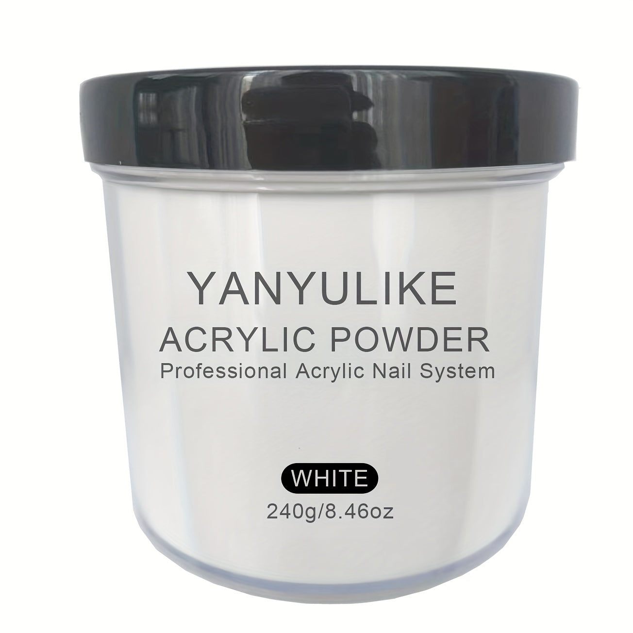 Acrylic Nail Powder 8oz Professional Clear Pink Nude White Fast Set No Lamp Required for Nail Extensions 3D Nail Art Carving Salon Quality Bulk Powder for Beginners Techs