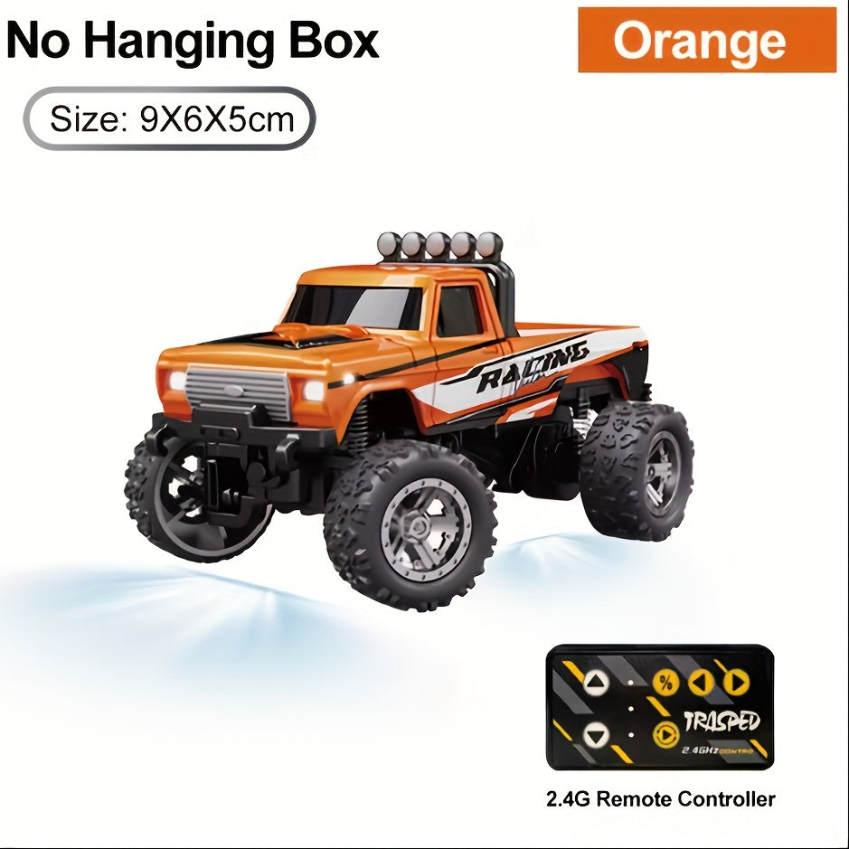 Mini RC Car 1/64 Scale High-Speed Off-Road Monster Truck – 2.4GHz Alloy Die-Cast Remote Control Car with Shock Absorber, All-Terrain Climbing RC Toy Gift for Kids Adults Boys