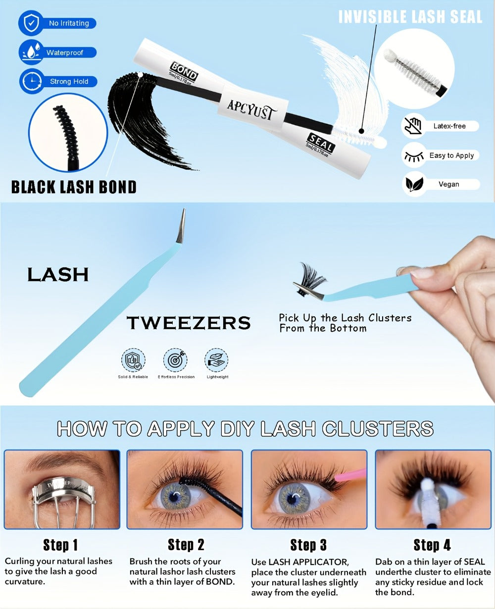 Spiky Wet-Look Fairy Lash Clusters Kit — Manga Anime C Curl Individual Spike Eyelash Extensions 8mm-18mm Mixed Length, Wispy Volume DIY False Lashes for Fantasy Glam & Editorial Looks