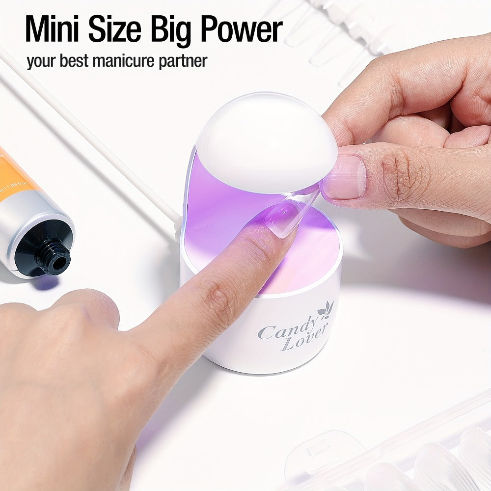 Mini UV LED Nail Lamp – Portable Compact Gel Nail Curing Light for Travel & Home | Fast Gel Polish Dryer for DIY Nail Art, Gel Extensions & Beginner Manicure, One-Button Easy Operation