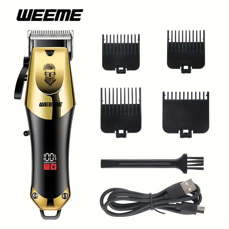 Zinc Alloy Men's Grooming Kit – USB Rechargeable Hair Clipper, Nose Trimmer, Electric Shaver & Detail Trimmer Set, 3500mAh Battery, 1-4 Piece Options, White Black Gold Gift for Men