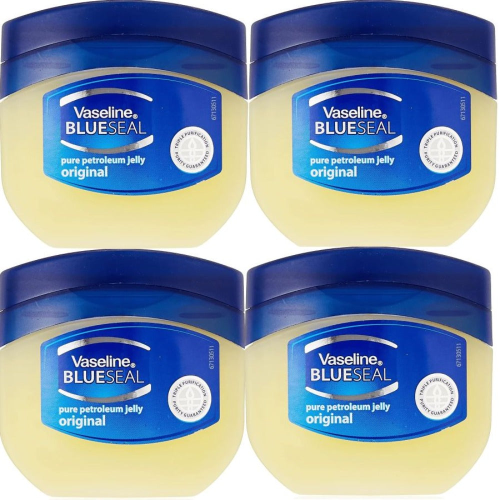 Petroleum Jelly 4-Pack Vaseline Original 50ml Each – Fragrance-Free Skin Protectant & Moisturizer for Dry Skin, Chapped Lips, Cracked Heels & Minor Cuts | Dermatologist Trusted Body Jelly Value Pack