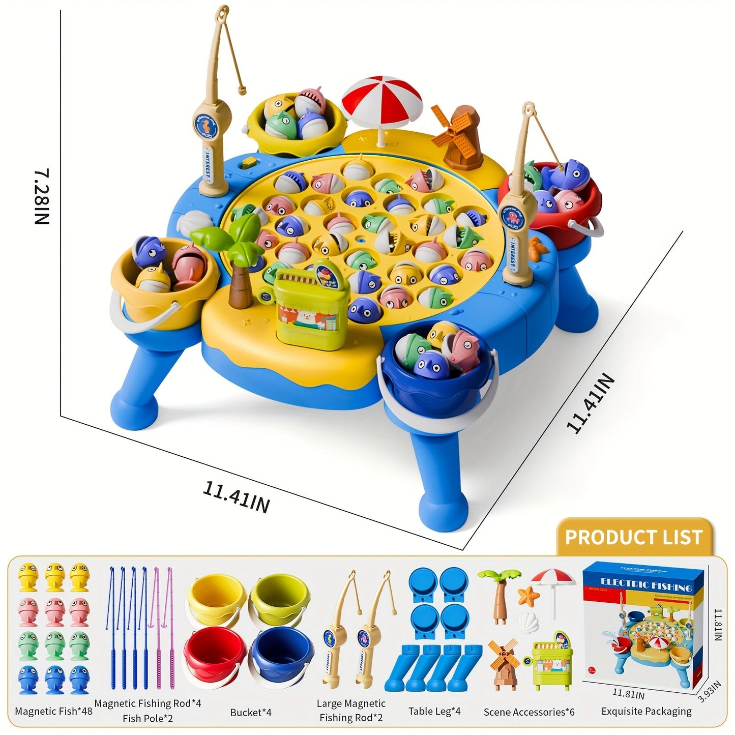 Magnetic Fishing Game for Kids 66 Pieces – Ocean Fishing Toy Set with Rods for Toddlers Ages 3 4 5 6, 1-8 Players, Birthday Gift for Boys & Girls