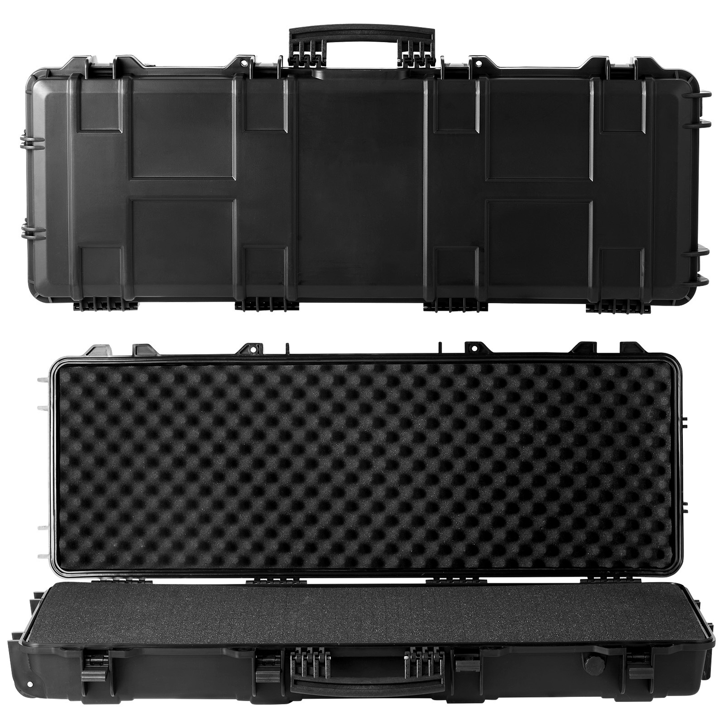 Hard Rifle Case 42 Inch with Wheels - Lockable TSA Approved Gun Case, 3-Layer Protective Foam, Crushproof Hard Shell for Two Rifles or Shotguns, Pressure Valve & Metal Hinges for Hunting & Travel