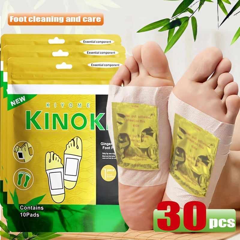 Detox Foot Patches with Bamboo Vinegar Ginger & Lavender — Natural Plant Formula Deep Cleansing Overnight Foot Pads, Moisturizing Soothing Foot Care for Tired Aching Feet, Home Spa Wellness Gift