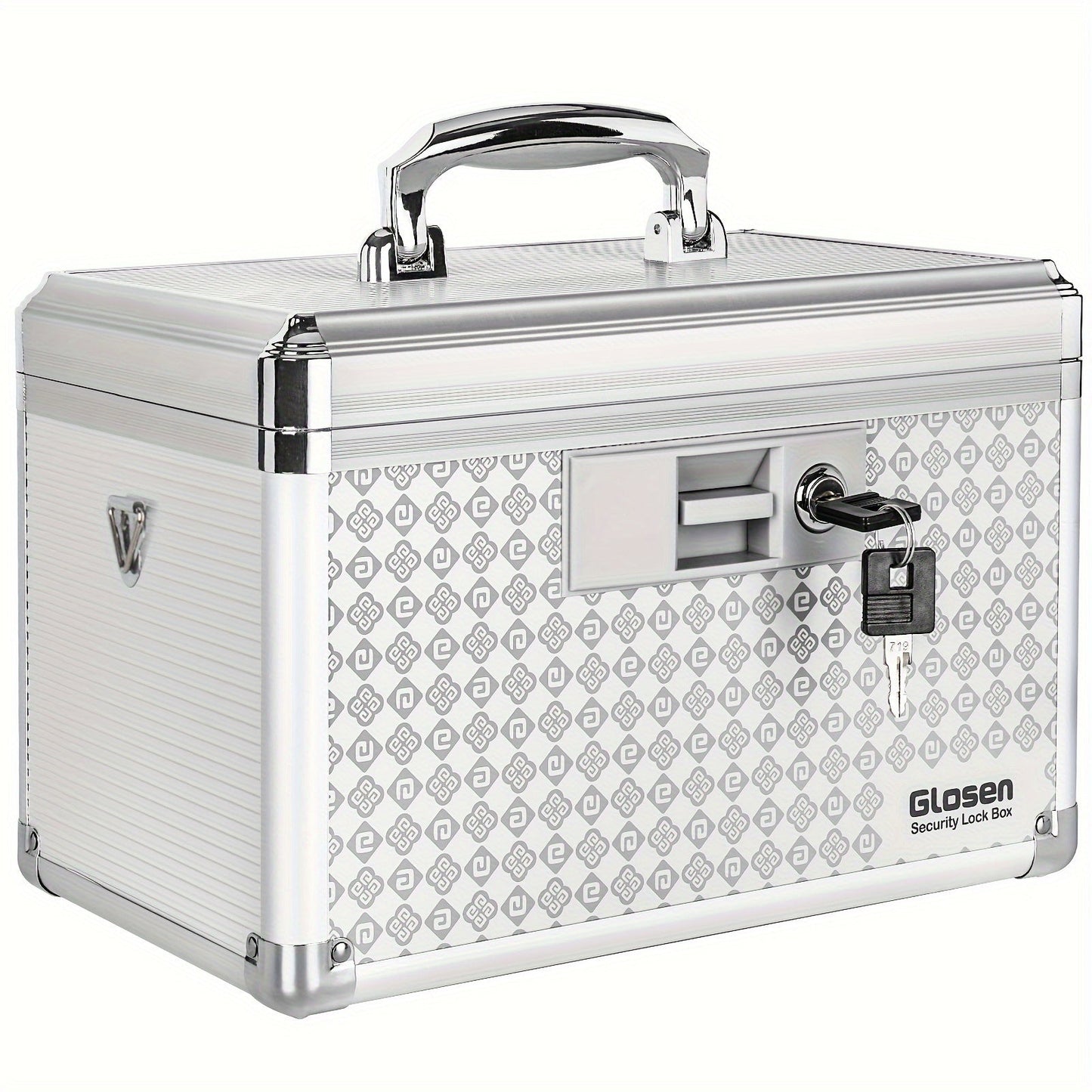 Locking Medicine Storage Box Aluminum Alloy with Key Lock & Handle – High-Capacity Family Medicine Organizer, First Aid Lockbox for Home, Travel & Office, Small & Medium