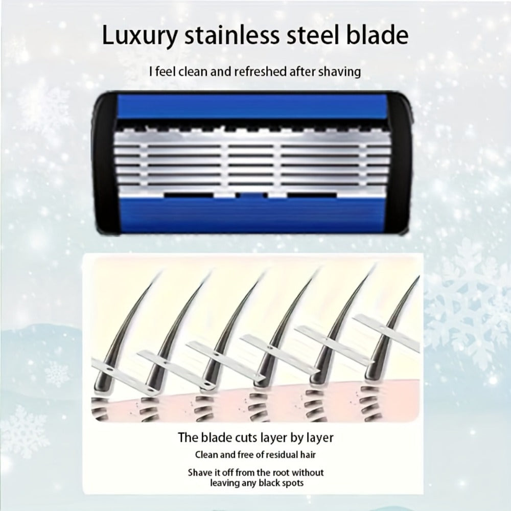 Safety Razor Kit for Men Double Edge 36 Blades & 2 Anti-Slip Handles – Stainless Steel Manual Wet Shaving Set for Smooth Painless Close Shave, Reusable Eco-Friendly Grooming Gift