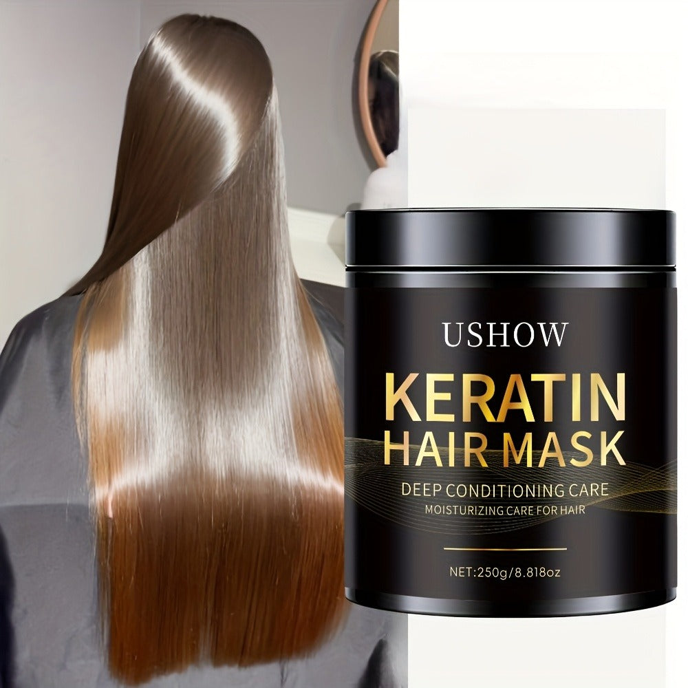 Deep Conditioning Keratin Hair Mask 250g with Collagen – Repairs Dry & Damaged Hair, Anti-Breakage, Reduces Split Ends, Softens & Strengthens, Color-Treated Safe, 8.8oz