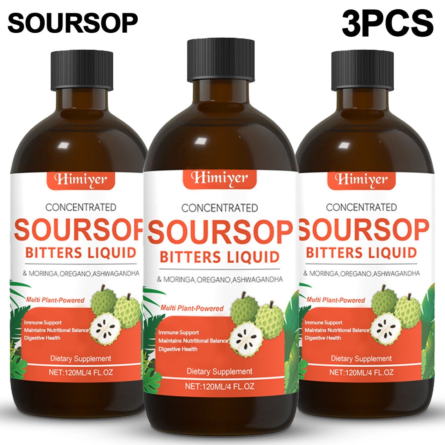 Soursop Bitters Liquid Herbal Supplement – Gut Health Support with Moringa, Oregano & Ashwagandha | Sugar-Free Vegan Formula for Sensitive Stomachs & Vitality | ShopVora UK