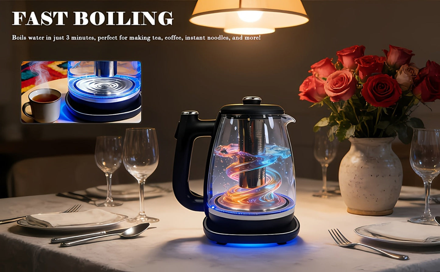 Electric Kettle 1.8L Stainless Steel – Fast Boil with Auto Shut-Off, Boil-Dry Protection, Removable Filter & 360° Swivel Base, BPA-Free Hot Water Kettle for Tea, Coffee & Baby Formula
