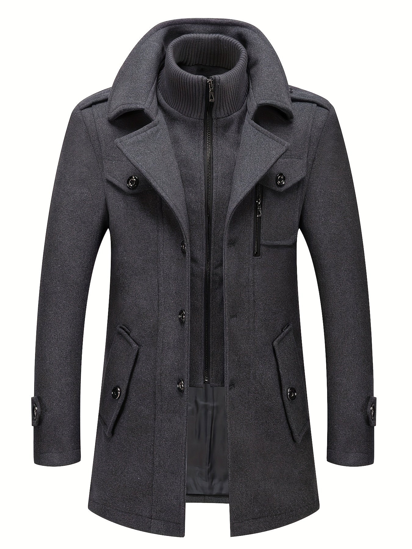 Men's Versatile Fleece Single-Breasted Coat
