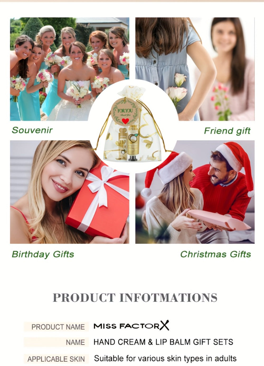 Bridal Shower Favors Hand Cream and Lip Balm Gift Set 24pcs Moisturizing with Glycerin Hyaluronic Acid Includes Thank You Cards Heart Shaped Gift Bags for Women Party Favors Baby Shower