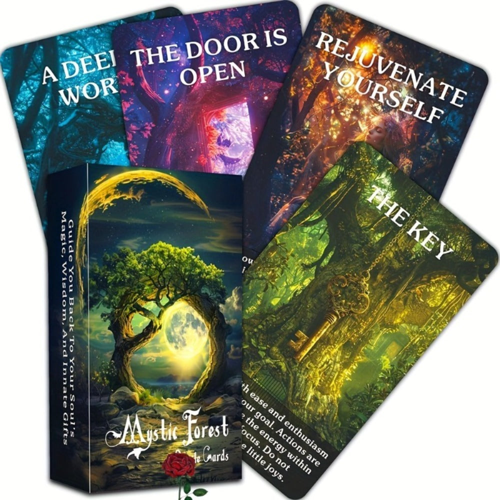 Magic Forest Oracle Cards Deck – Mystical Nature Divination Card Set for Beginners, Intuitive Guidance & Inspiration, Enchanted Woodland Tarot Cards for Adults & Teens, Spiritual Christmas & Birthday Gift