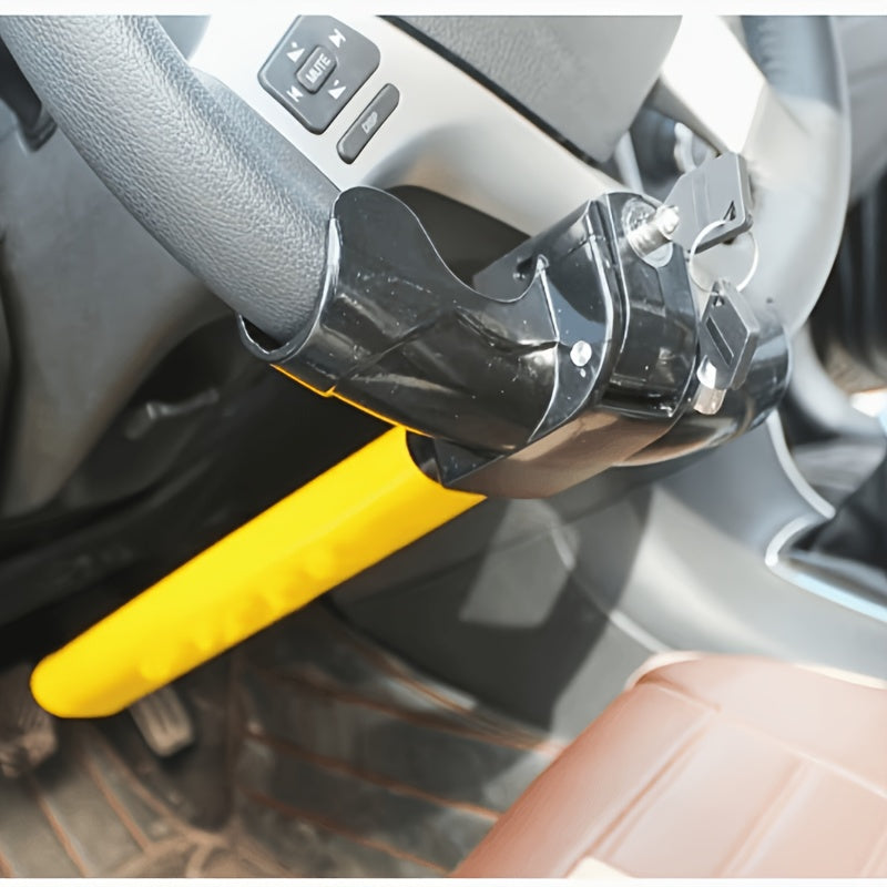 with 2 Keys-Multi-functional Universal Car Steering Wheel Lock And Anti-theft Lock - Solid Anti-theft T-shaped Rod Type Security Device, Suitable for All Vehicle Models. Thick Steel - Enhances Safety, Prevents Wear And Theft, Resistant to Cutting.