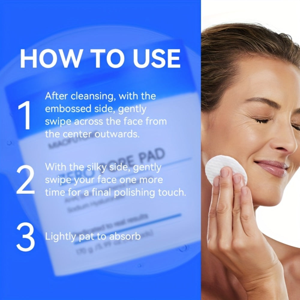 Exfoliating Face Cleansing Pads Pore Minimizing Blackhead Whitehead Remover Deep Cleansing Hydrating Alcohol Free Fragrance Free for Women Men Sensitive Oily Acne Skin 170g