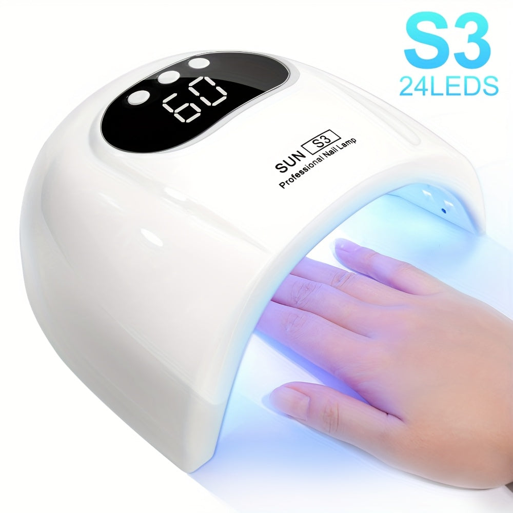 Gel Polish Curing Light USB Nail Dryer Lamp with LCD Display - Professional Nail Art Drying Lamp for All Gel Polish Manicure Pedicure Home Salon Tool, Pink White Blue