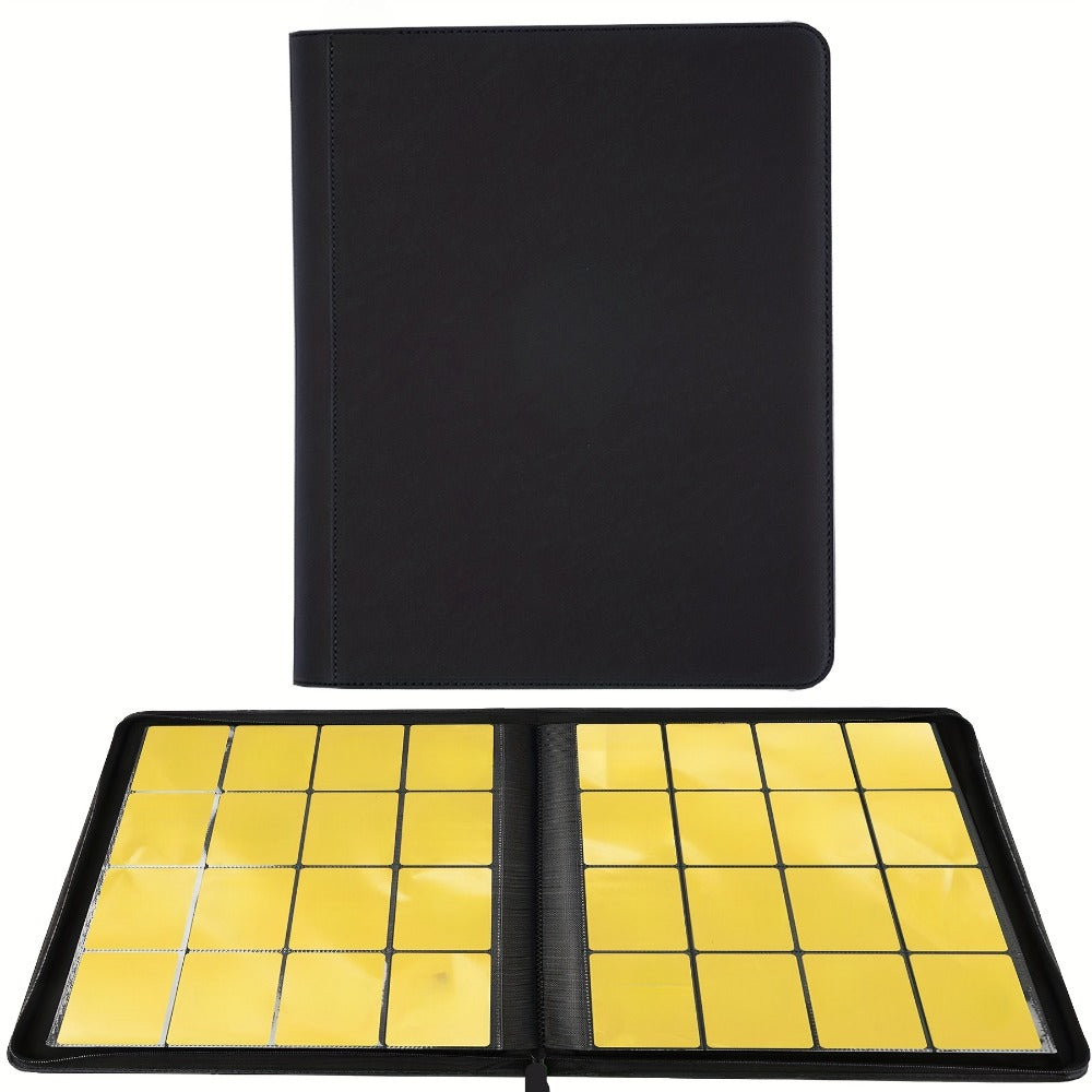Trading Card Binder Ringless 16 Pocket – Double-Sided Side-Loading Zipper Card Album for Pokemon MTG TCG Sports Cards K-pop Photocards Large Capacity Collector Folder