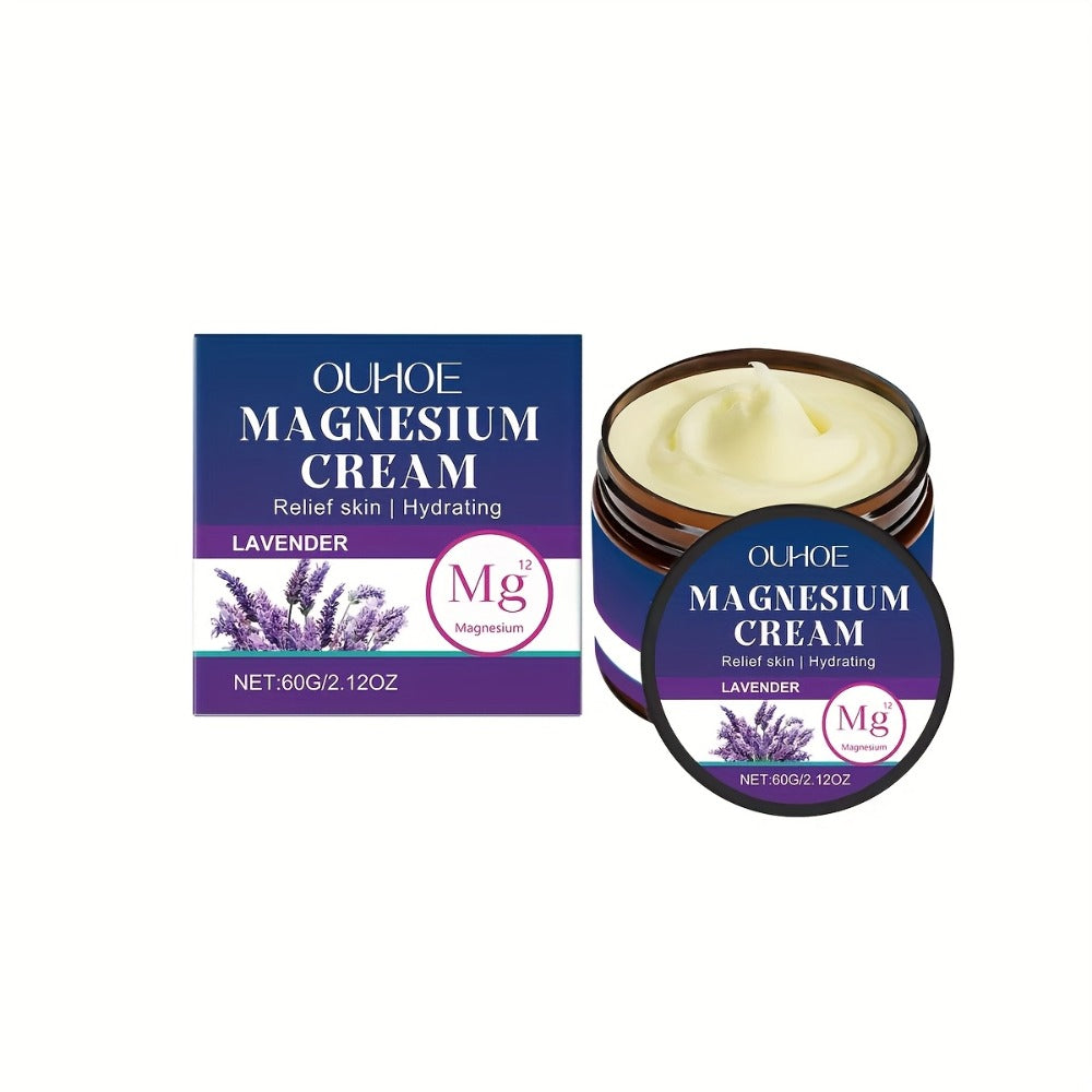 Magnesium Lavender Body Cream BOGO Buy One Get One Free - Plant Squalane Muscle Relief Massage Lotion Long-Lasting Hydration for Athletes Seniors Daily Moisturizer