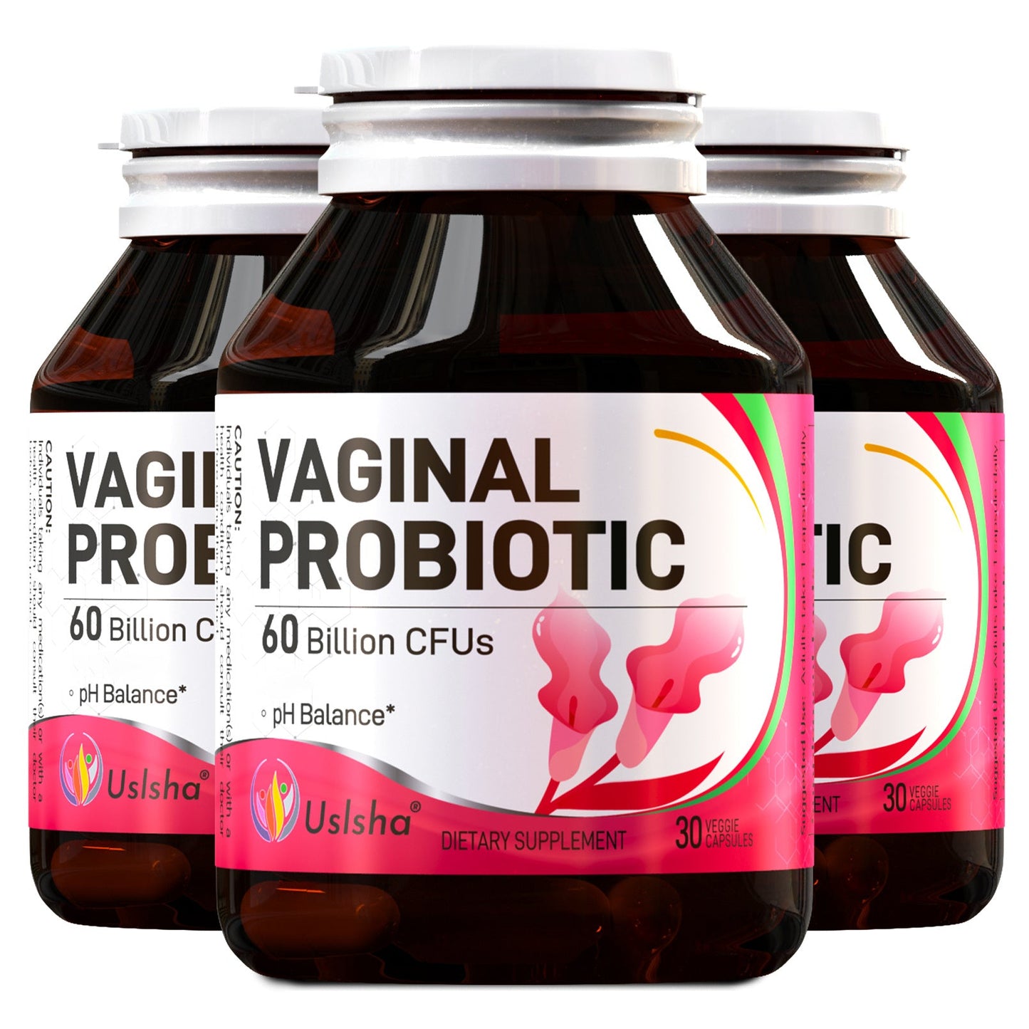 Probiotics for Women 60 Billion CFU 30 Capsules for pH Balance, Yeast Balance, Vaginal Flora & Feminine Health with Cranberry Extract, Vegan-Friendly Daily Supplement
