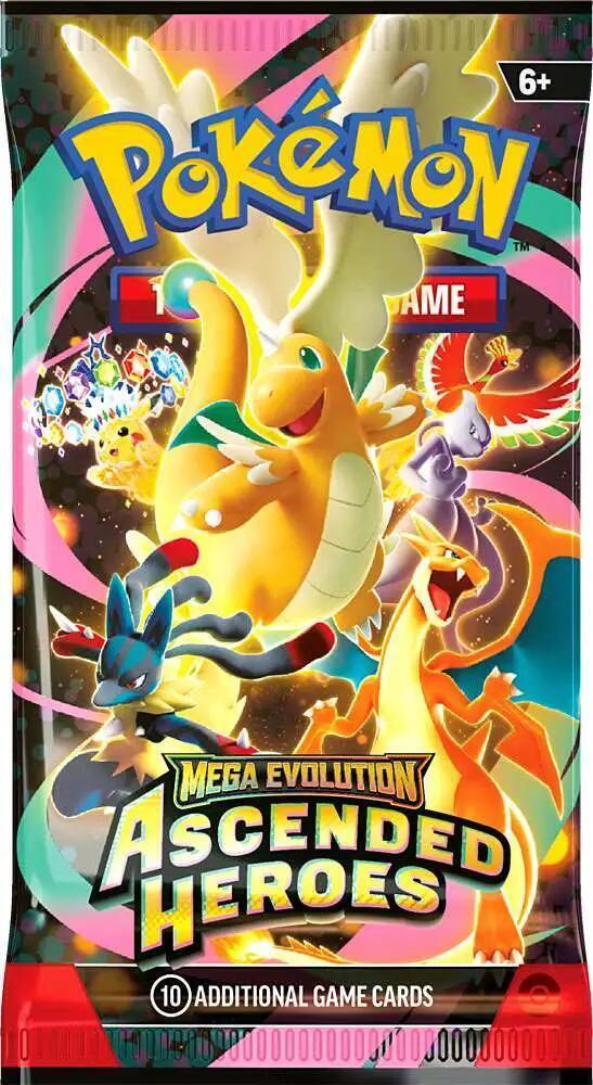 Pokémon TCG Ascended Heroes Booster Pack – 10 Cards | Mega Dragonite ex & Stellar Tera Pokémon ex | Scarlet & Violet Expansion for Collectors, Players & Kids