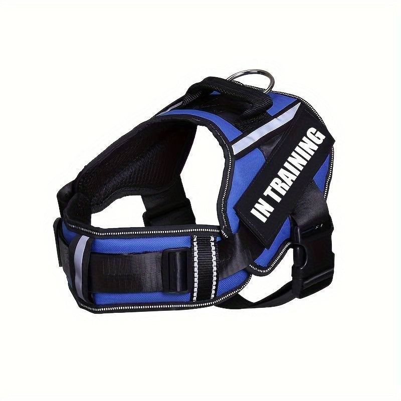 Adjustable Nylon Dog Harness No Pull with Reflective Strips & Neck Guard – Breathable Vest for XS to XL Dogs Walking Training