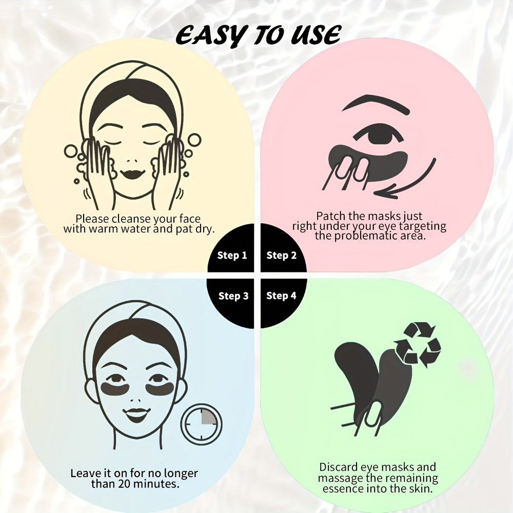 Caffeine Under Eye Patches 25 Pairs – Collagen Gold Eye Mask Reduces Dark Circles Puffiness Eye Bags Fine Lines Anti-Wrinkle Hydrogel Hydrating All Skin Types Spa Skincare Gift 20 Min