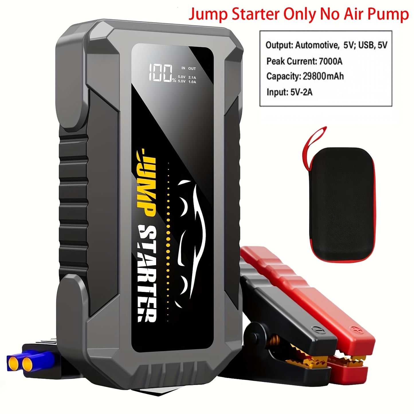 7000A Jump Starter with Air Compressor & Tire Inflator, 8-in-1 Portable Car Battery Booster for 9L Gas 8.5L Diesel, 150PSI Auto-Stop, Power Bank, LED Emergency Light, 12V Cars Trucks SUVs Motorcycles