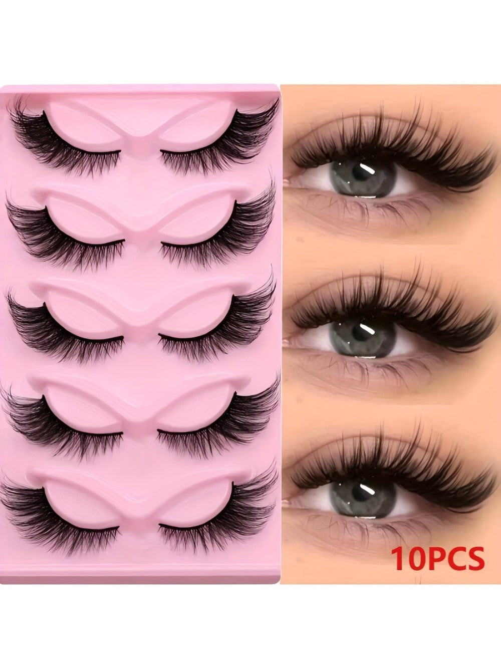 Wispy Cat Eye False Eyelashes 30 Pairs Long Voluminous Reusable Strip Lashes with Flexible Clear Band – Dramatic Eye Makeup for Parties, Date Night & Everyday Wear